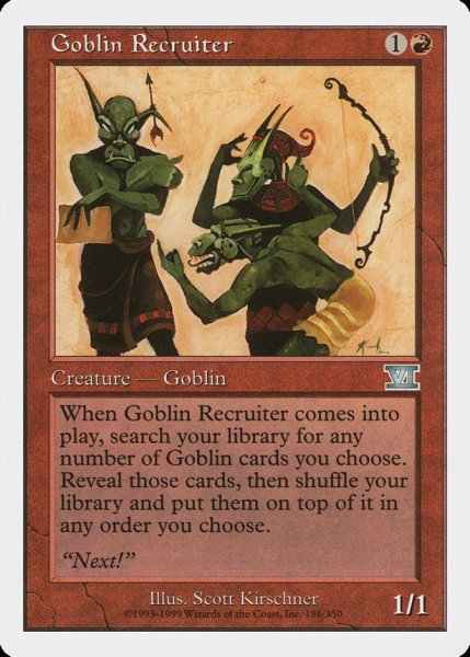 画像1: [英語版]《ゴブリン徴募兵/Goblin Recruiter》(6ED) (1)