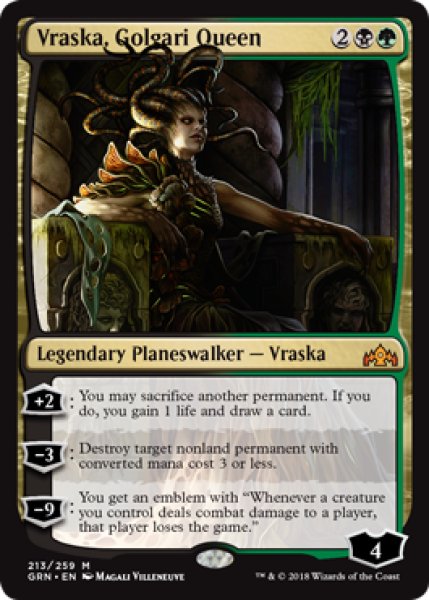 画像1: [英語版]《ゴルガリの女王、ヴラスカ/Vraska, Golgari Queen》(GRN) (1)